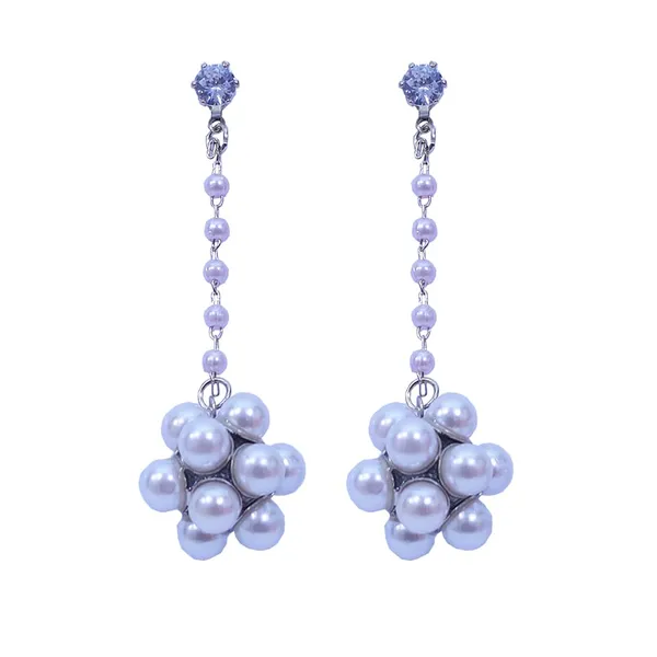 Silver_Traditional_Classic_Stylish_Pearl_Ball_Dropping_Stud_Earrings_For_Women