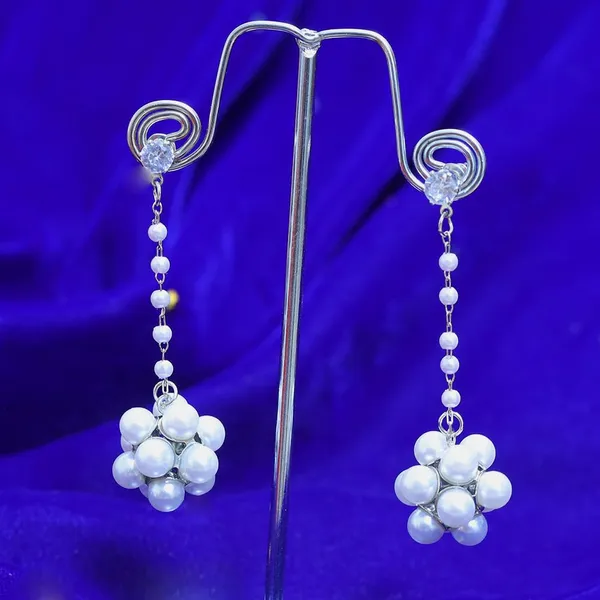 Silver_Traditional_Classic_Stylish_Pearl_Ball_Dropping_Stud_Earrings_For_Women