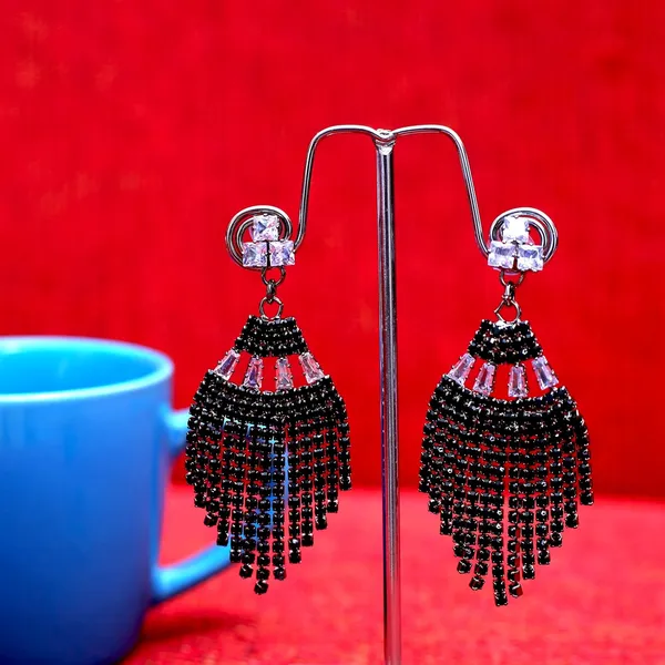 Black_Traditional_Classic_Stylish_Black_Stone_Dropping_Stud_Earrings_For_Women