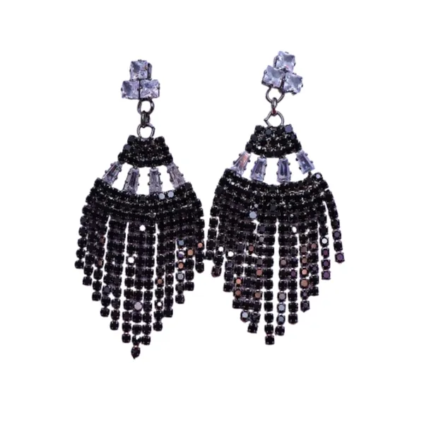 Black_Traditional_Classic_Stylish_Black_Stone_Dropping_Stud_Earrings_For_Women