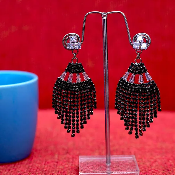 Black_Traditional_Classic_Stylish_Black_Stone_Dropping_Stud_Earrings_For_Women