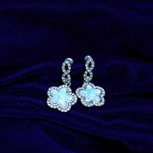 White_Traditional_Classic_Stylish_White_Stone_Earrings_For_Women