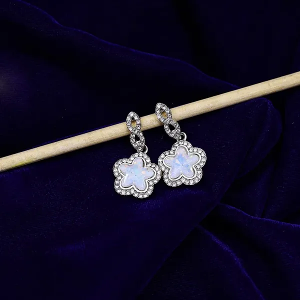White_Traditional_Classic_Stylish_White_Stone_Earrings_For_Women