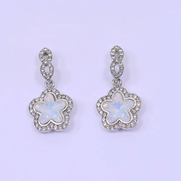 White_Traditional_Classic_Stylish_White_Stone_Earrings_For_Women