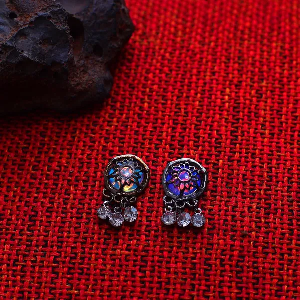 Pink_And_Clear_Traditional_Classic_Stylish_Stone_Stud_Earrings_For_Women