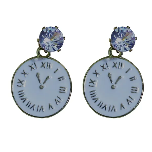 White_Traditional_Classic_Stylish_Clock_Stud_Earrings_For_Women