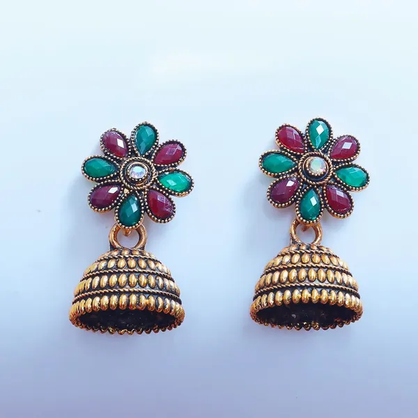 Multicolor_Traditional_Classic_Stylish_Jhumka_Stud_Earrings_For_Women