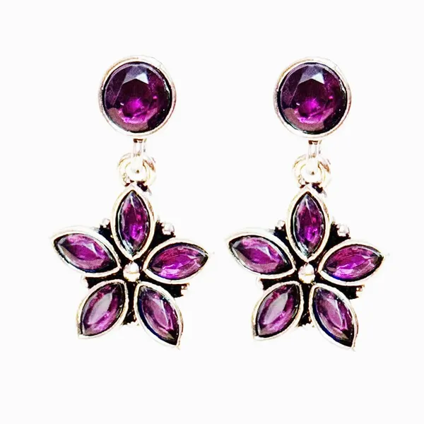 Purple_Traditional_Classic_Stylish_Oxidized_Kundan_Dropping_Earrings_For_Women