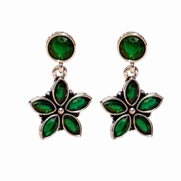 Green_Traditional_Classic_Stylish_Oxidized_Kundan_Dropping_Stud_Earrings_For_Women