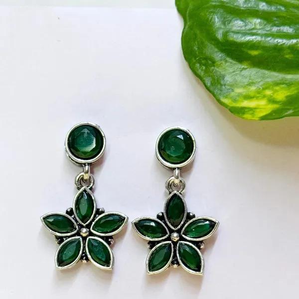 Green_Traditional_Classic_Stylish_Oxidized_Kundan_Dropping_Stud_Earrings_For_Women