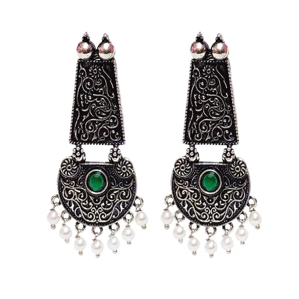 Green_And_Black_Traditional_Classic_Stylish_Oxidized_Kundan_Stone_Dropping_Stud_Earrings_For_Women