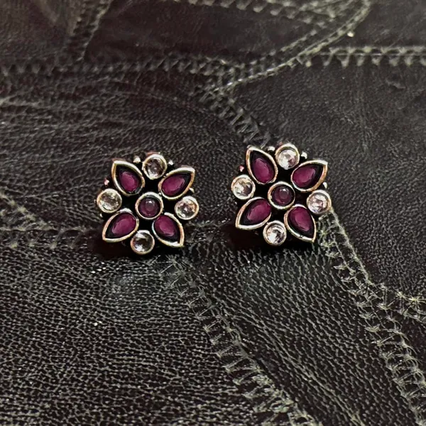 Multicolor_Traditional_Classic_Stylish_Oxidized_Kundan_Stud_Earrings_For_Women