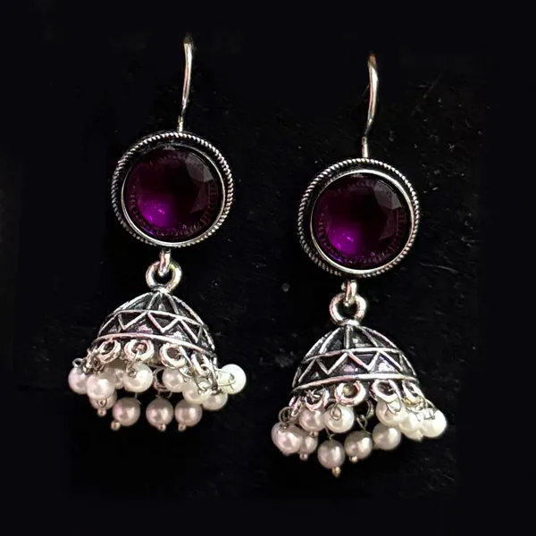 Purple_And_Silver_Traditional_Classic_Stylish_Oxidized_Earrings_For_Women