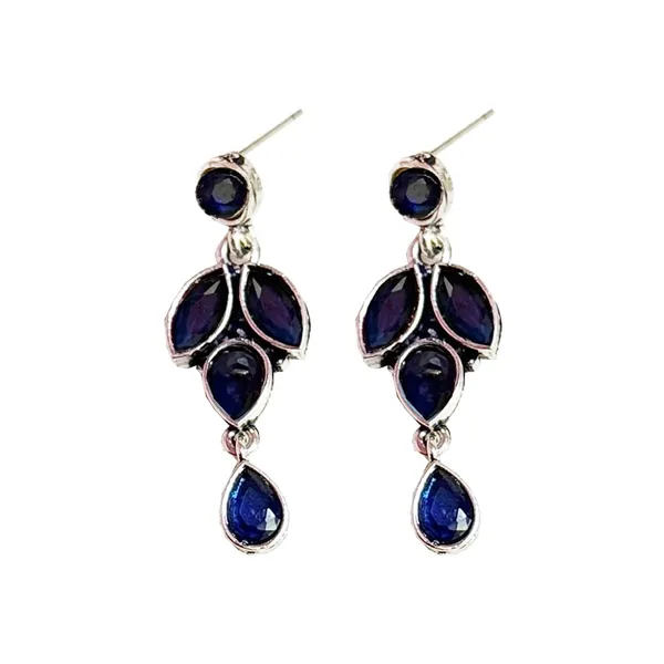 Blue_And_Silver_Traditional_Classic_Stylish_Oxidized_Kundan_Stud_Earrings_For_Women