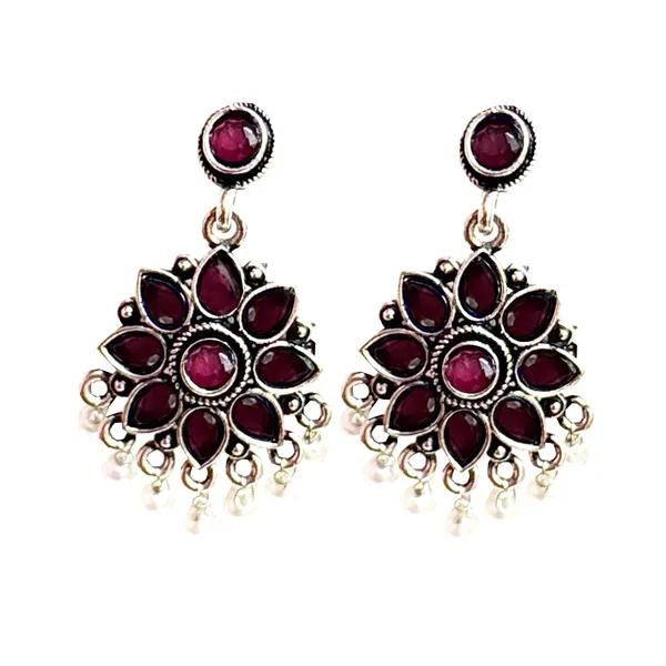 Red_And_Silver_Traditional_Classic_Stylish_Oxidized_Earrings_For_Women