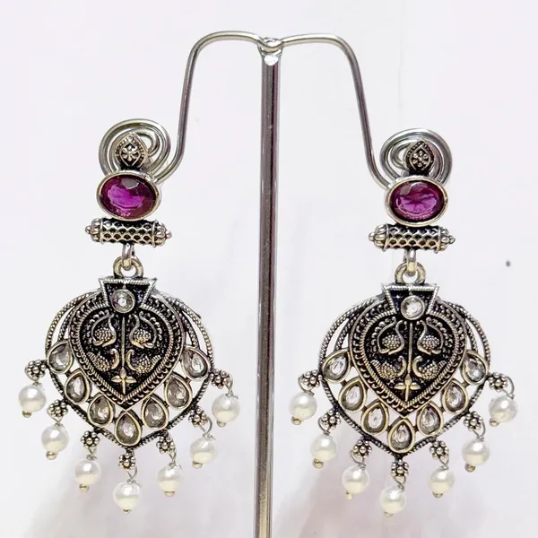 Multicolor_Traditional_Classic_Stylish_Oxidized_Kundan_Stud_Earrings_For_Women