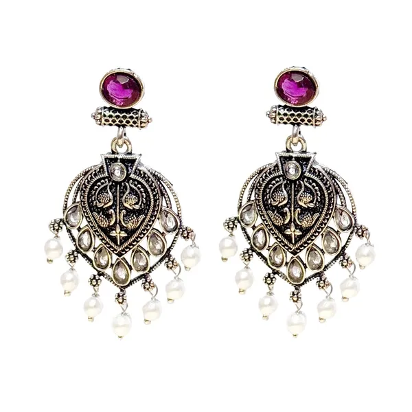Multicolor_Traditional_Classic_Stylish_Oxidized_Kundan_Stud_Earrings_For_Women