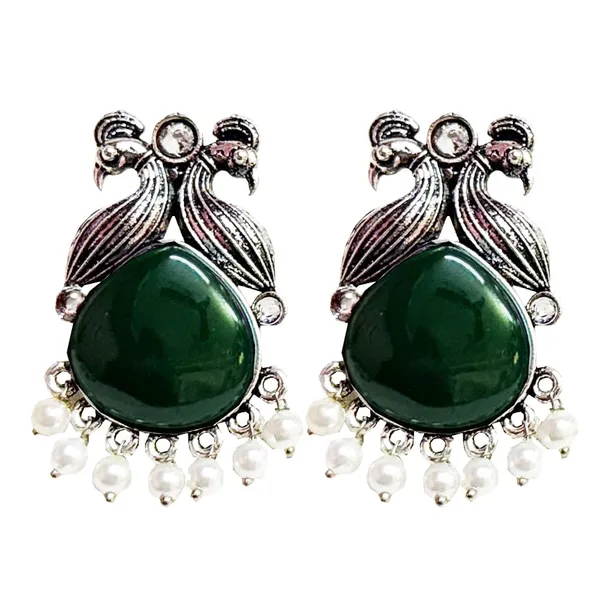 Green_And_Silver_Traditional_Classic_Stylish_Oxidized_Kundan_Stud_Earrings_For_Women