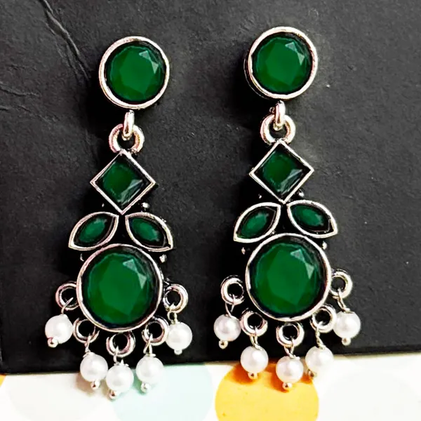 Green_Traditional_Classic_Stylish_Oxidized_Kundan_Stone_Dropping_Stud_Earrings_For_Women