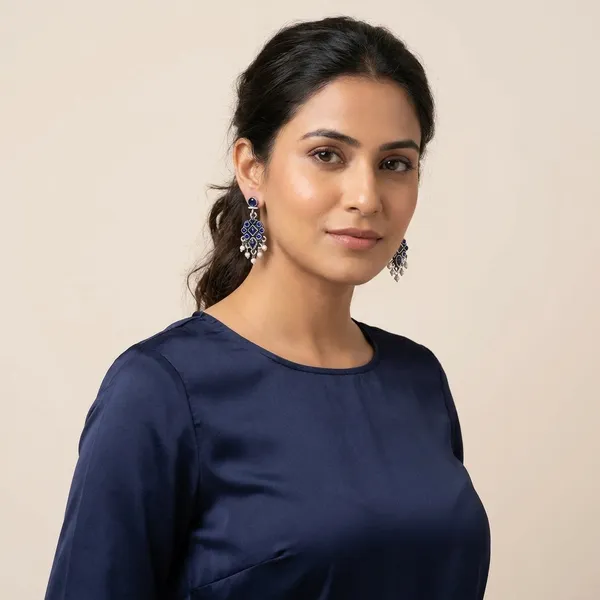 Black_Traditional_Classic_Stylish_Oxidized_Kundan_Stone_Dropping_Stud_Earrings_For_Women
