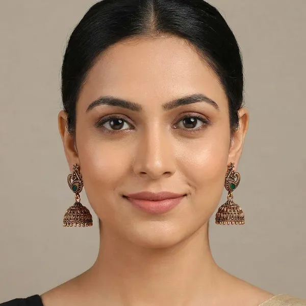 Blue_And_Gold_Traditional_Classic_Stylish_Jhumka_Earrings_For_Women