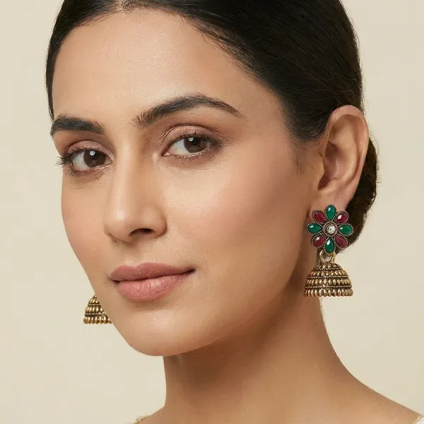 Multicolor_Traditional_Classic_Stylish_Jhumka_Stud_Earrings_For_Women