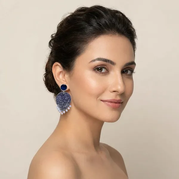 Black_Traditional_Classic_Stylish_Oxidized_Kundan_Pearl_Dropping_Stud_Earrings_For_Women