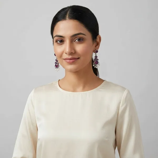 Purple_Traditional_Classic_Stylish_Oxidized_Kundan_Stone_Dropping_Stud_Earrings_For_Women