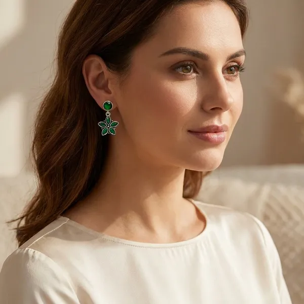Green_Traditional_Classic_Stylish_Oxidized_Kundan_Dropping_Stud_Earrings_For_Women