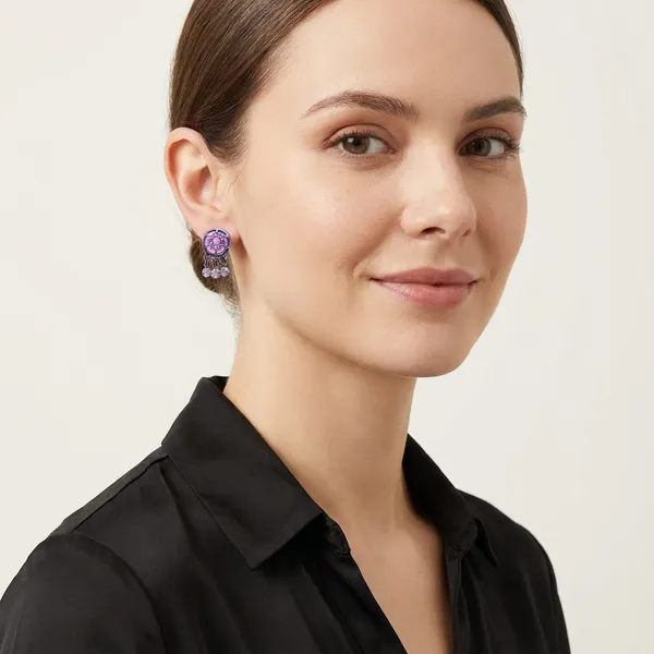 Pink_And_Clear_Traditional_Classic_Stylish_Stone_Stud_Earrings_For_Women