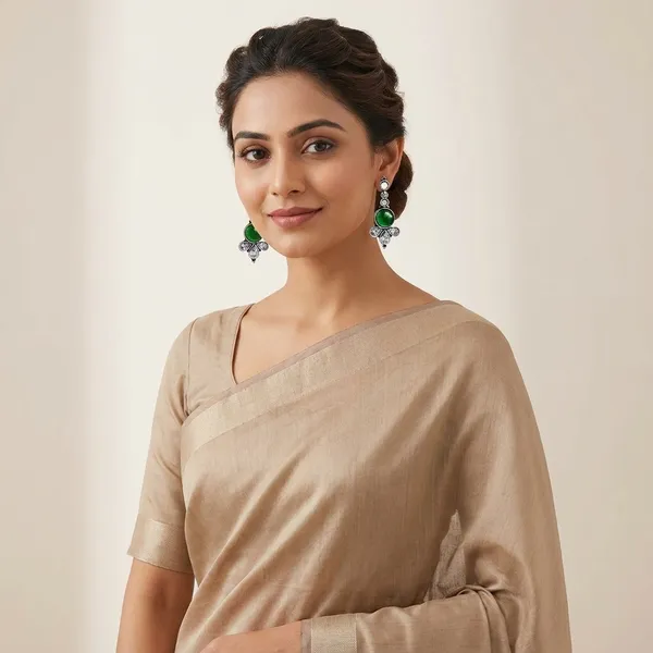 Green_And_Clear_Green_Stone_Oxidized_Kundan_Earrings_For_For_Women