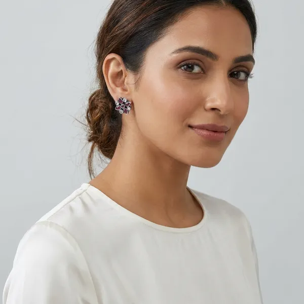 Multicolor_Traditional_Classic_Stylish_Oxidized_Kundan_Stud_Earrings_For_Women