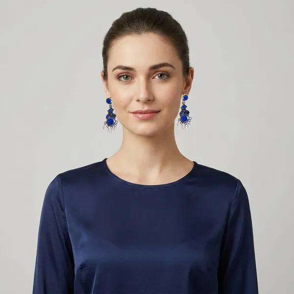 Blue_Traditional_Classic_Stylish_Oxidized_Kundan_Pearl_Dropping_Stud_Earrings_For_Women