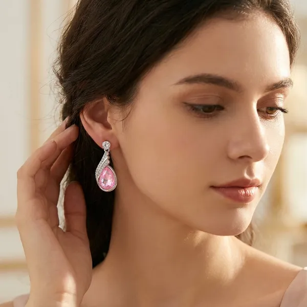 Pink_Traditional_Classic_Stylish_Stone_Drop_Stud_Earrings_For_Women