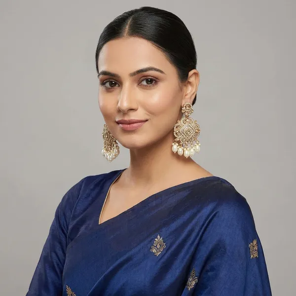 Golden_Traditional_Classic_Stylish_Chandbali_Pearl_Dropping_Stud_Earrings_For_Women