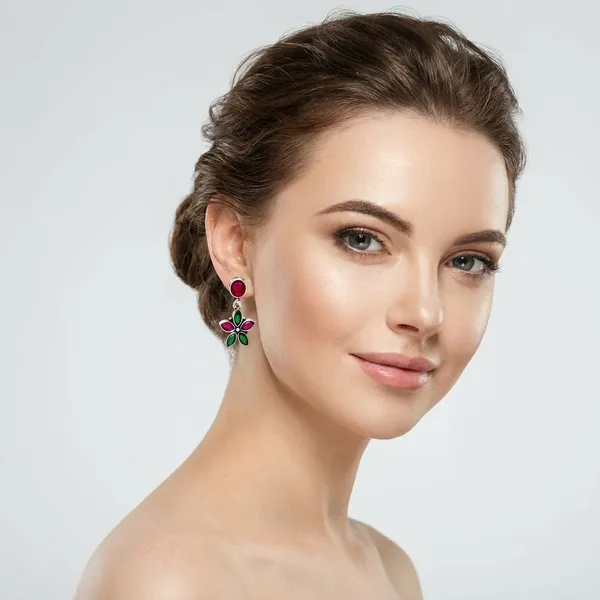 Red_And_Green_Traditional_Classic_Stylish_Oxidized_Kundan_Stone_Dropping_Stud_Earrings_For_Women