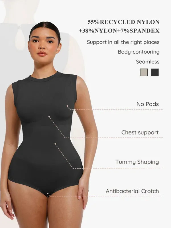 Seamless_Cap_Sleeve_Waist_And_Abdomen_Shaping_Shapewear_Bodysuit