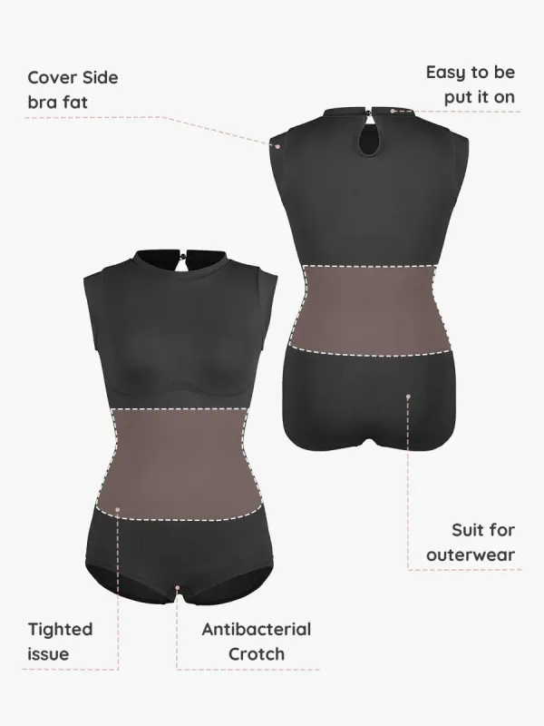 Seamless_Cap_Sleeve_Waist_And_Abdomen_Shaping_Shapewear_Bodysuit