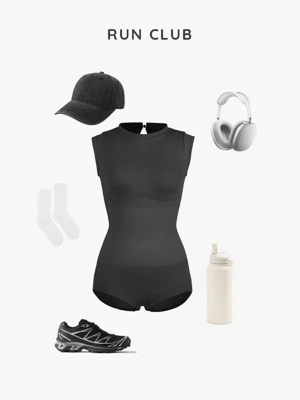 Seamless_Cap_Sleeve_Waist_And_Abdomen_Shaping_Shapewear_Bodysuit
