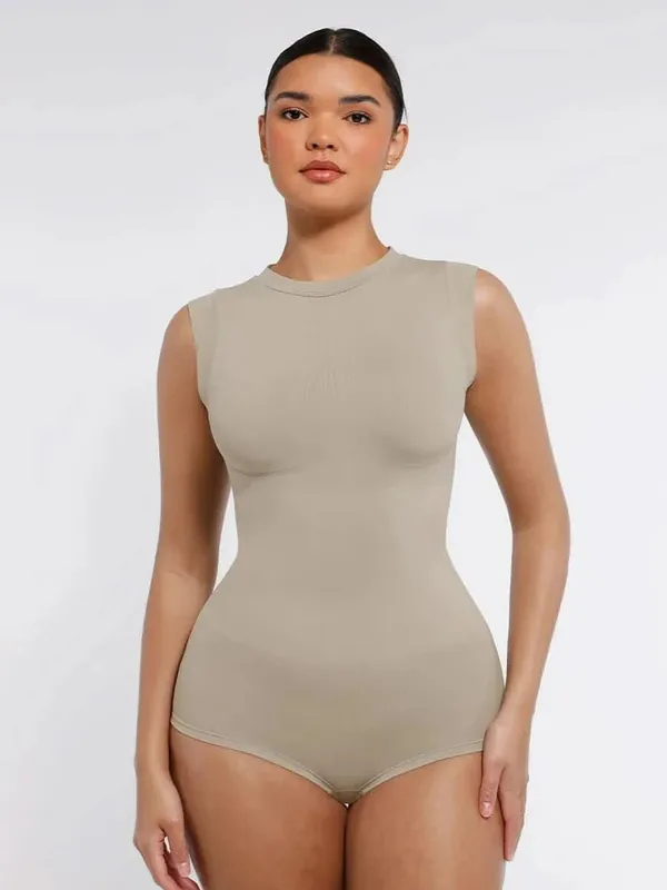 Seamless_Cap_Sleeve_Waist_And_Abdomen_Shaping_Shapewear_Bodysuit