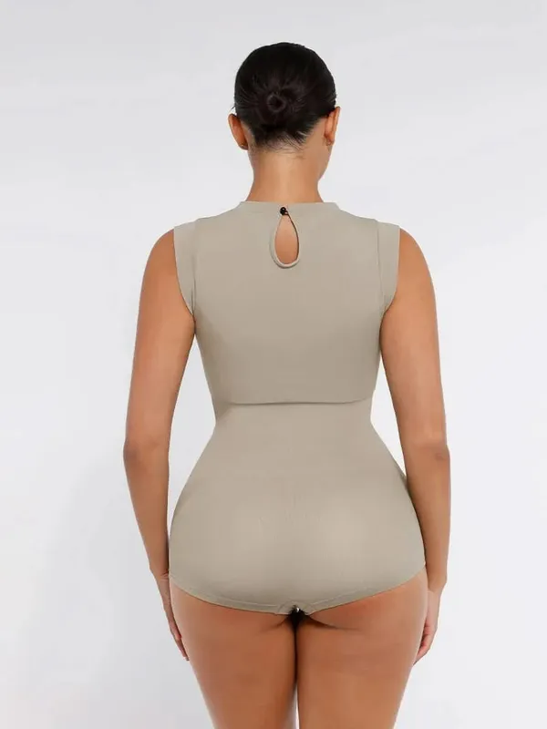 Seamless_Cap_Sleeve_Waist_And_Abdomen_Shaping_Shapewear_Bodysuit