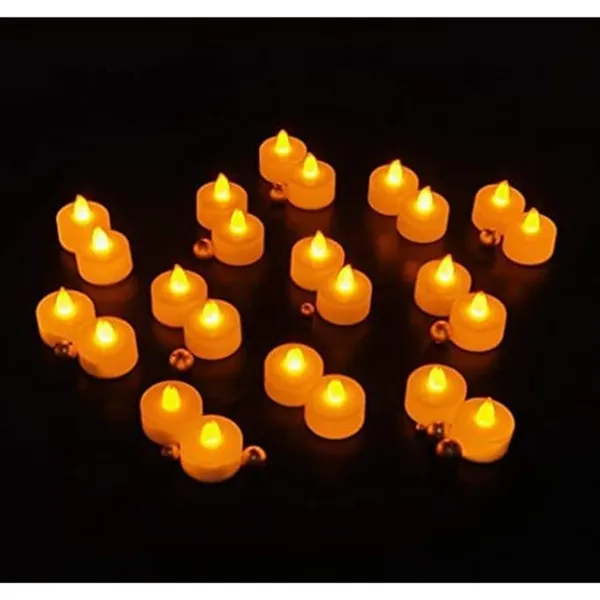 White_Plastic_Decorative_Tea_Light_Candles_(Pack_Of_24)
