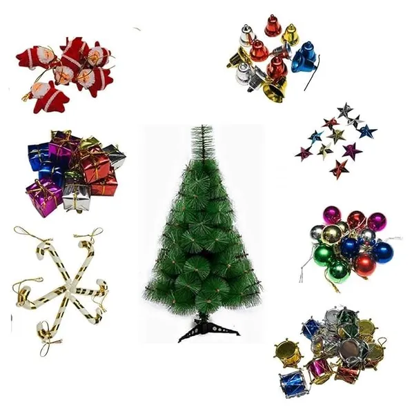 Light_And_Green_Plastic_Christmas_Decorations_Items