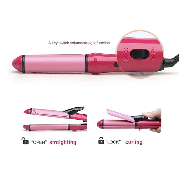 Pink_Steal_Hair_Straightener