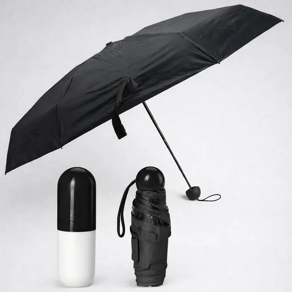 Capsule_Umbrella_Uv_Protection_Tablet_Umbrella_For_Rain_Windproof_Sun_Protection_Features_Double_Layer_5_Folding_Automatic_Open_Compact_Capsule_Case_For_Men_Women_Kids_Black