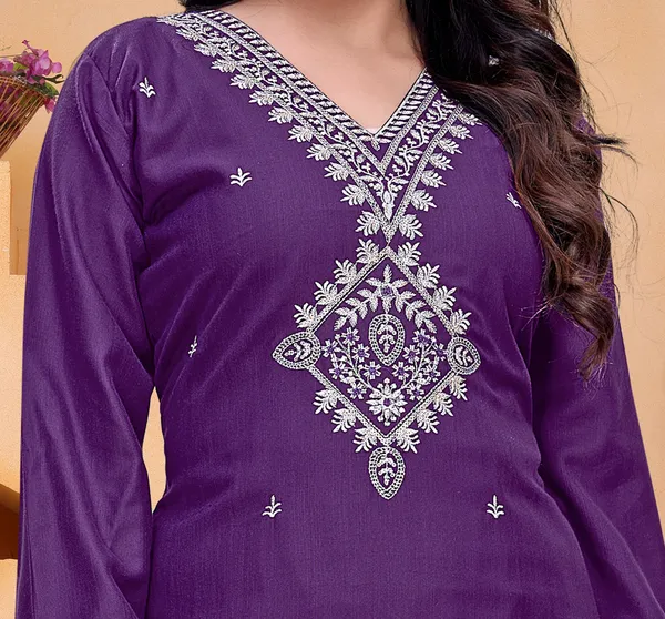 Purple_Rayon_Straight_White_Embroidered_Kurta_Pant_Set_For_Women