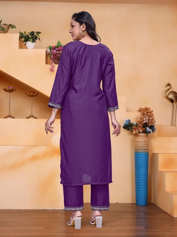 Purple_Rayon_Straight_White_Embroidered_Kurta_Pant_Set_For_Women