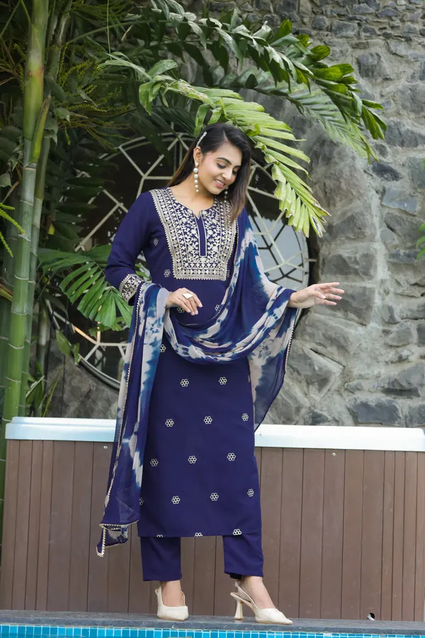 Blue_Cotton_Straight_Mirror_Work_Embroidered_Kurta_Set_With_Dupatta_For_Women