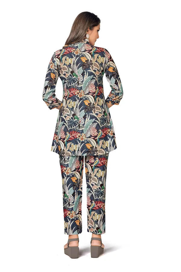 Multicolour_Cotton_Straight_Tropical_Floral_Print_Co-Ord_Set_For_Women