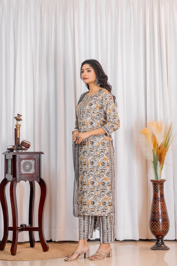 Grey_Cotton_Floral_Printed_Embroidered_Kurta_Set_With_Dupatta_For_Women